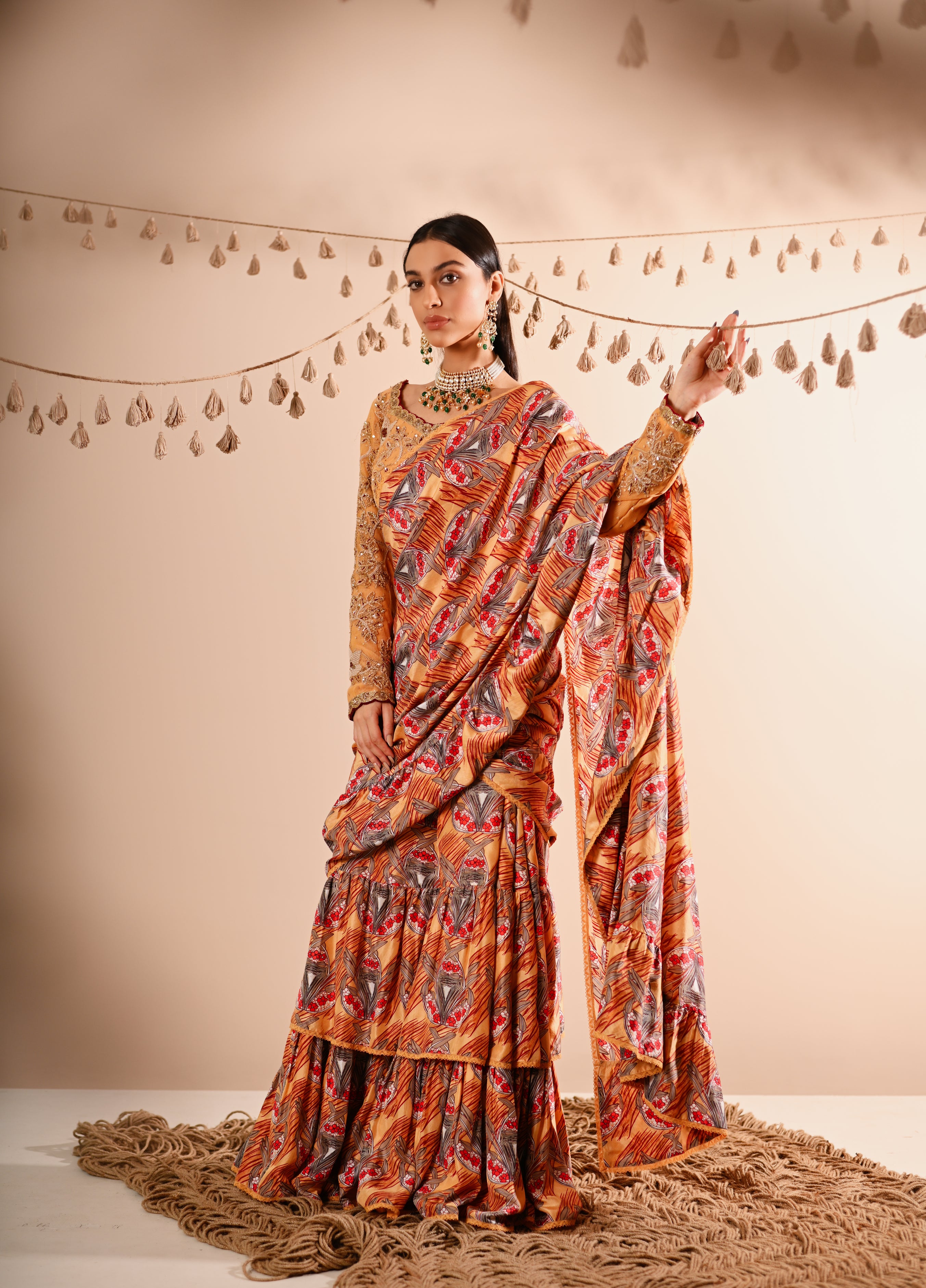 The Trumpet Flower Pre-Draped Lehenga Saree