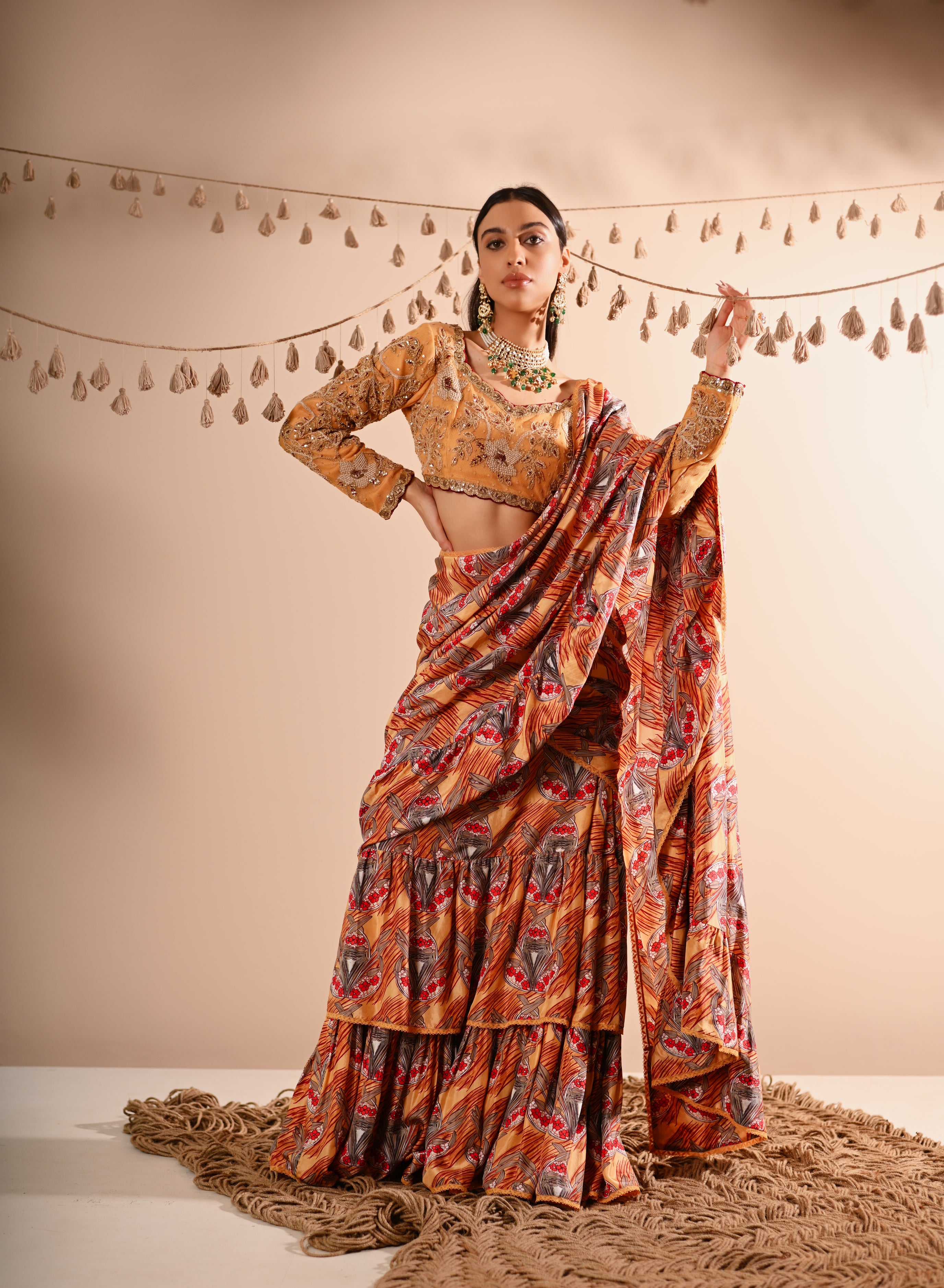 The Trumpet Flower Pre-Draped Lehenga Saree