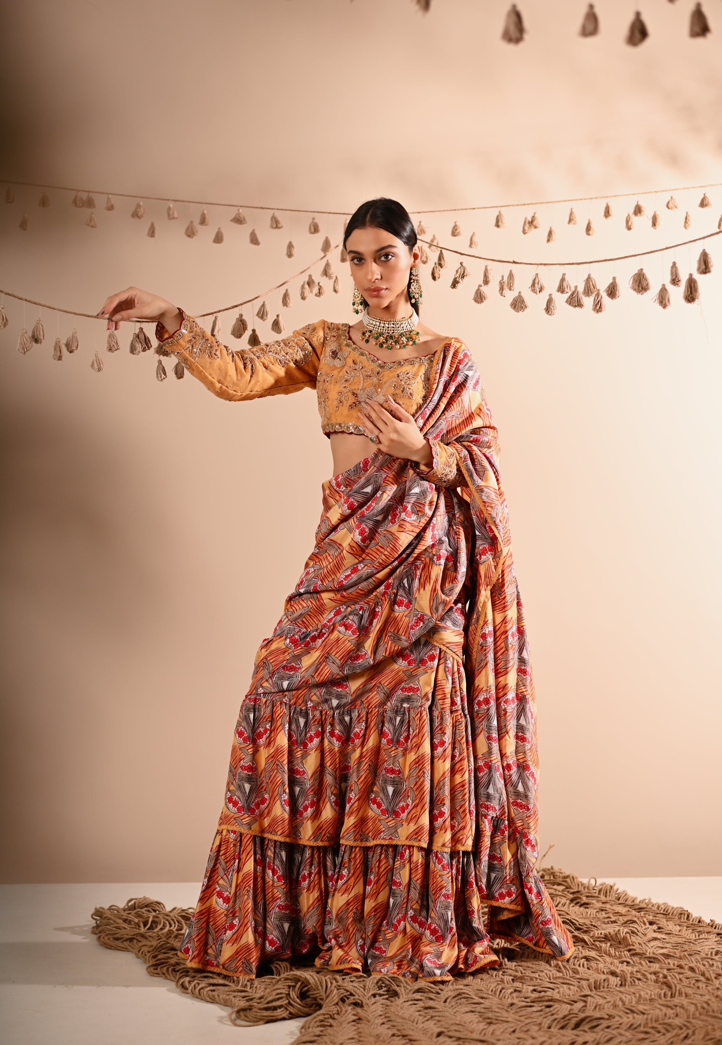 The Trumpet Flower Pre-Draped Lehenga Saree