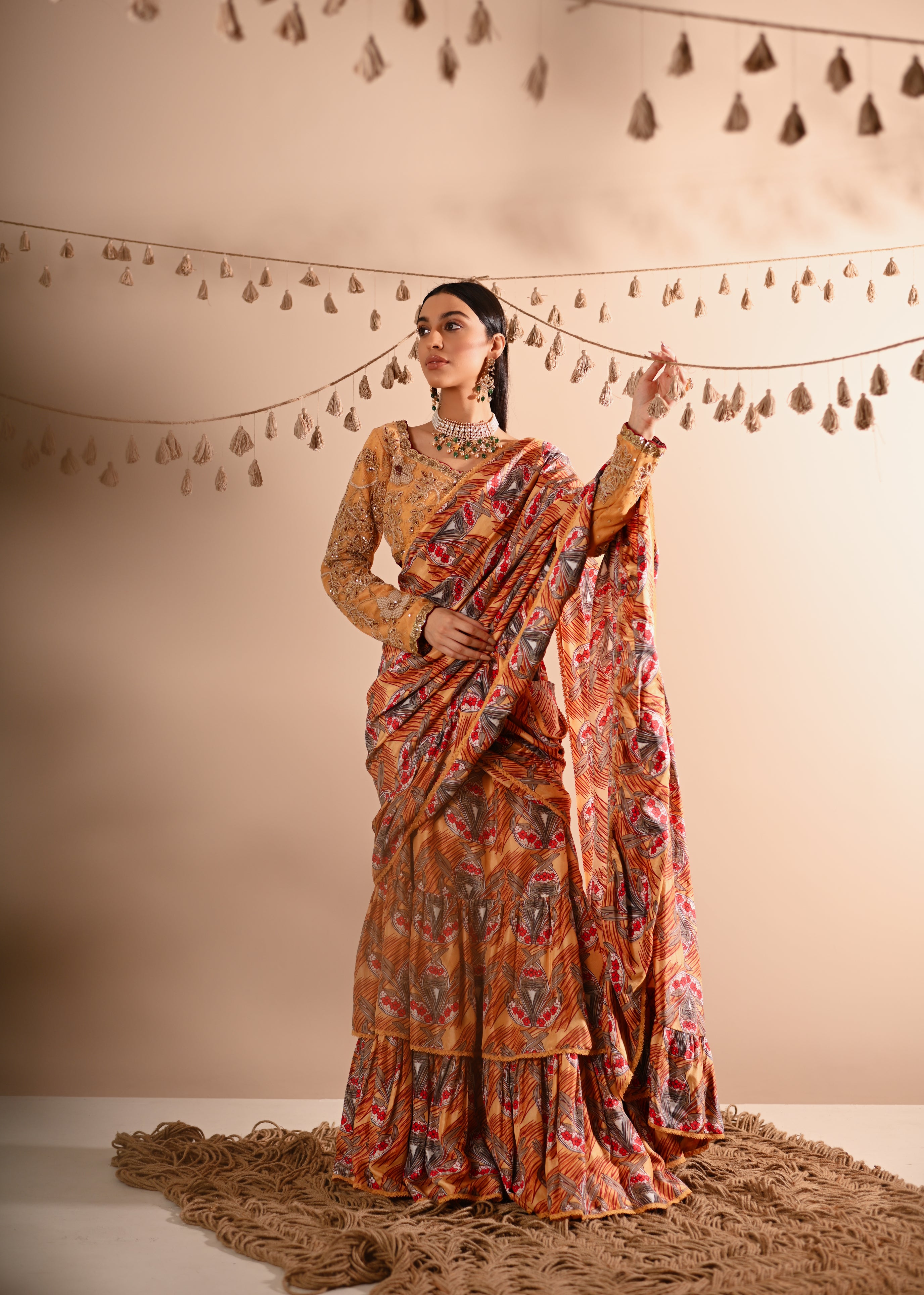 The Trumpet Flower Pre-Draped Lehenga Saree