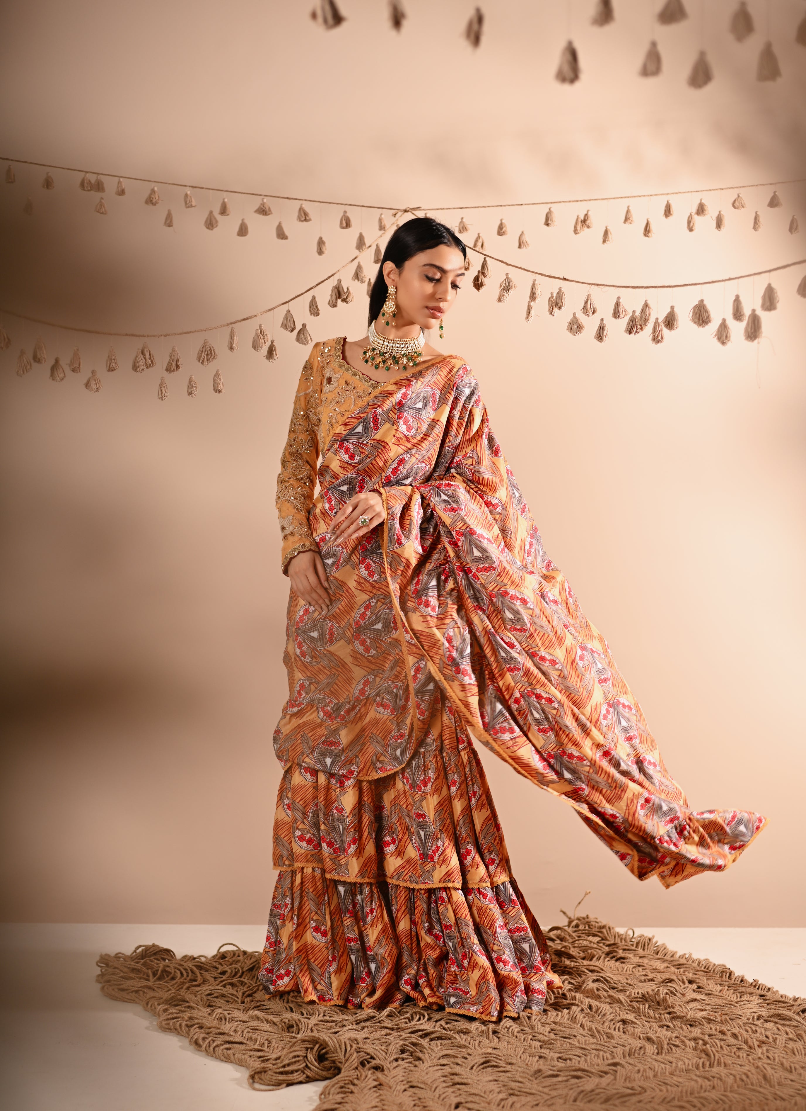 The Trumpet Flower Pre-Draped Lehenga Saree