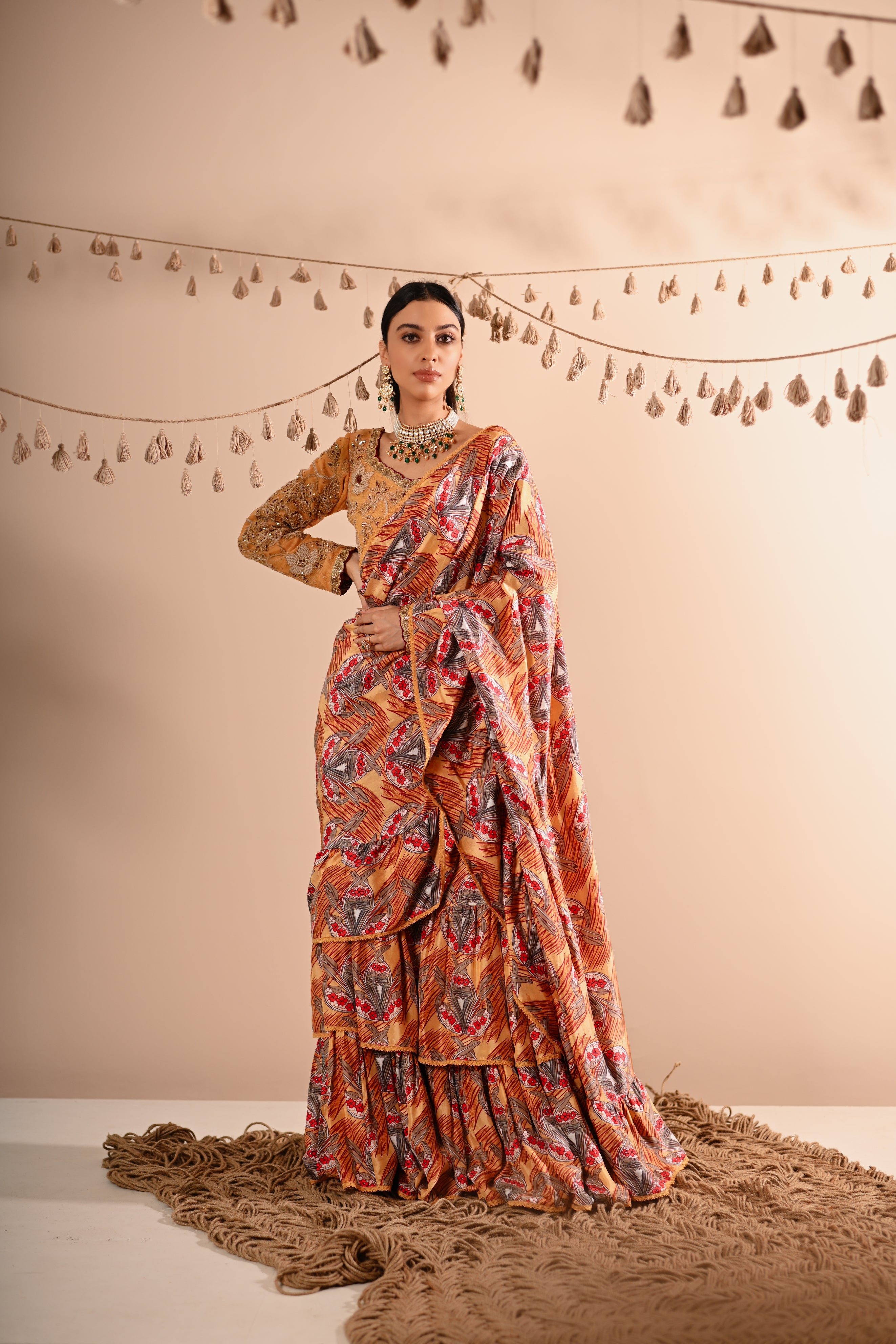 The Trumpet Flower Pre-Draped Lehenga Saree