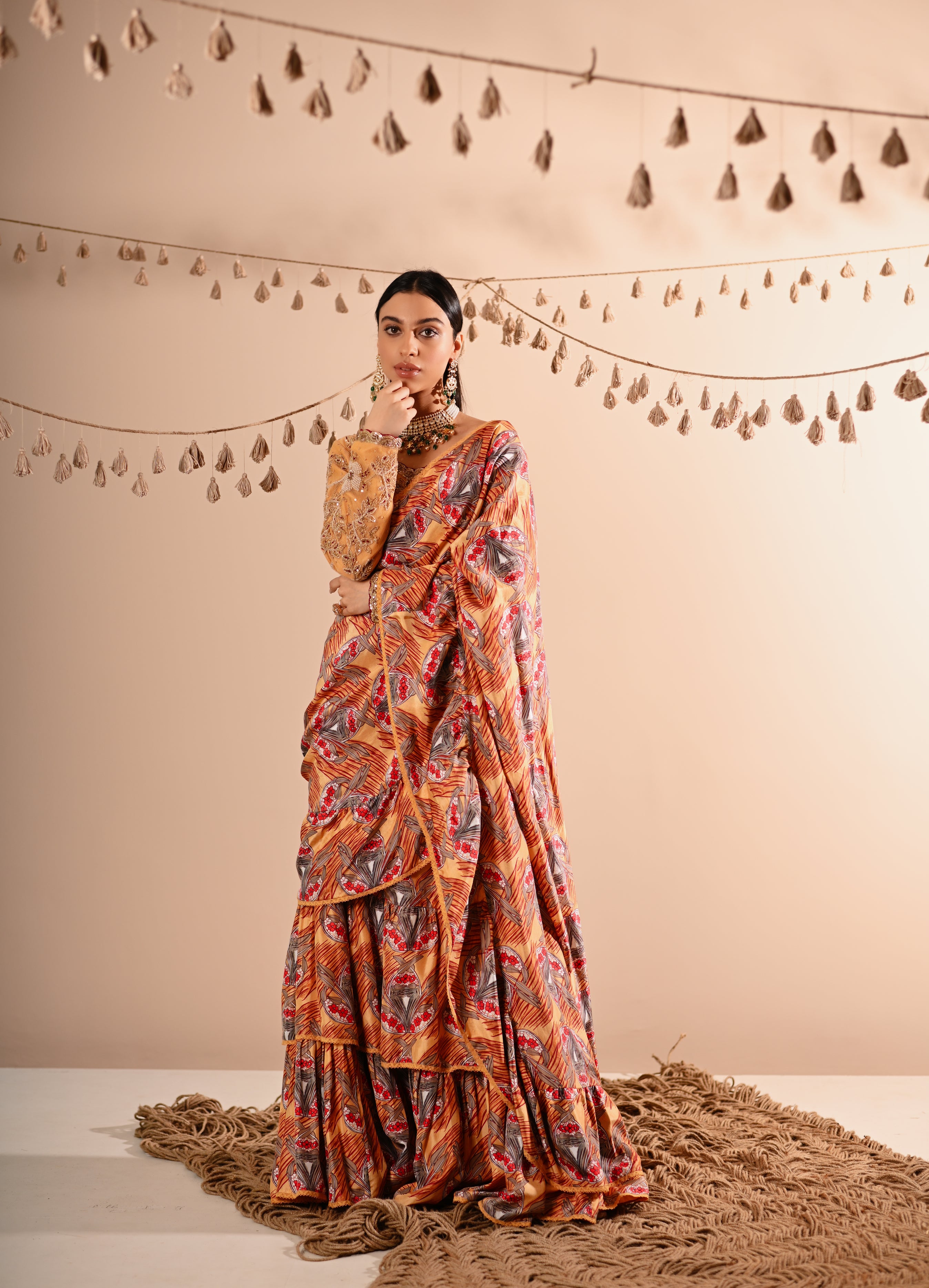 The Trumpet Flower Pre-Draped Lehenga Saree