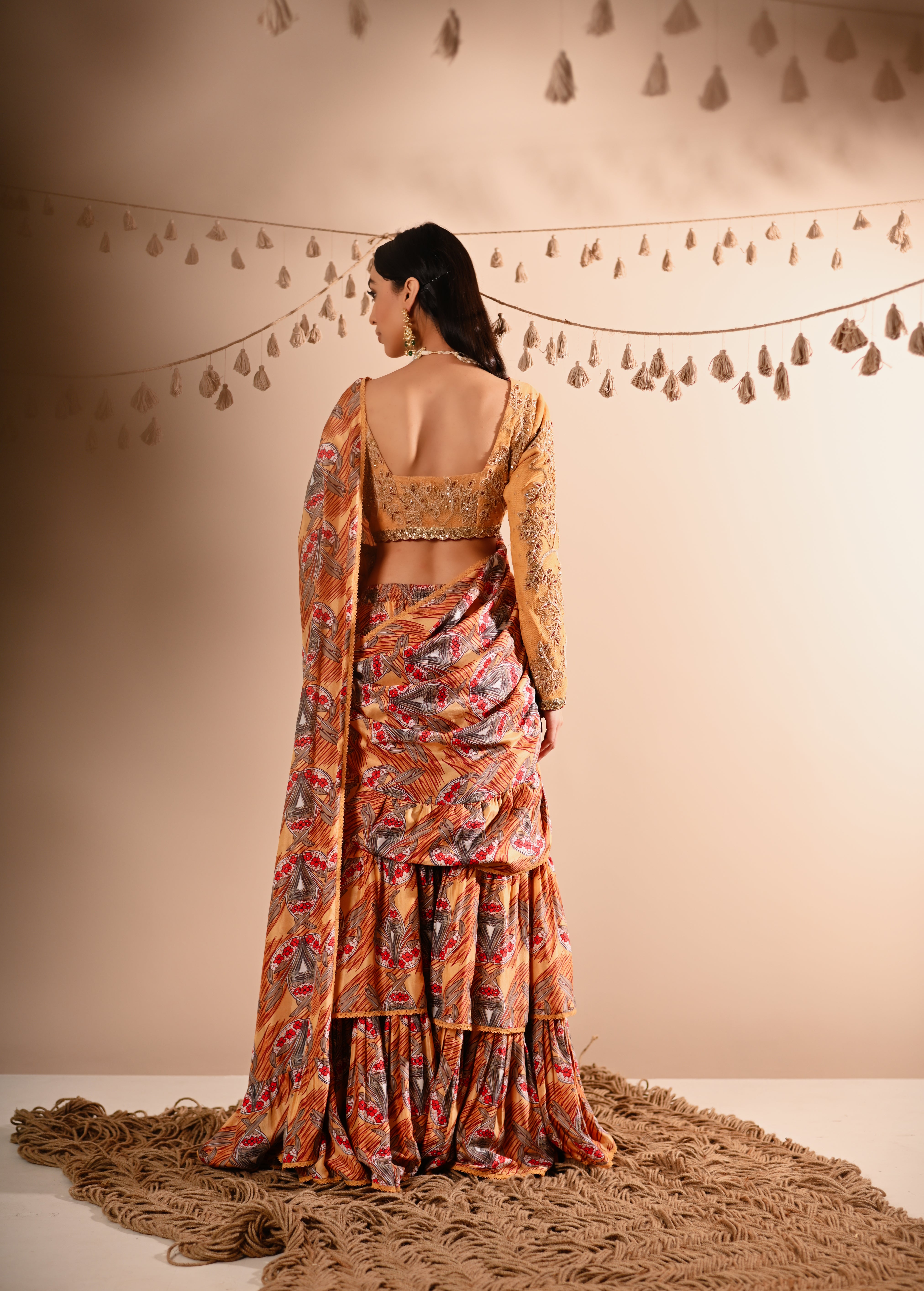 The Trumpet Flower Pre-Draped Lehenga Saree