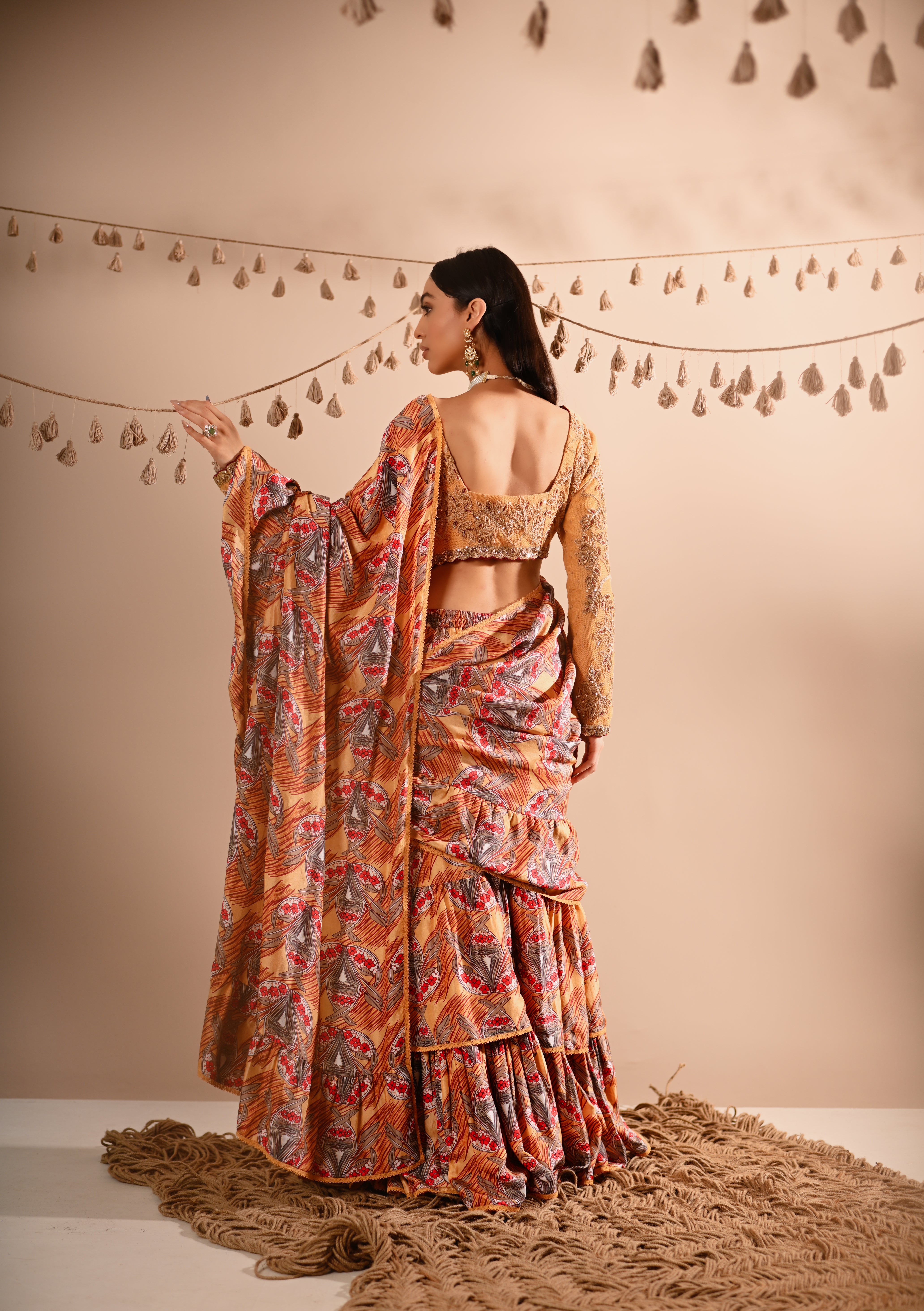 The Trumpet Flower Pre-Draped Lehenga Saree