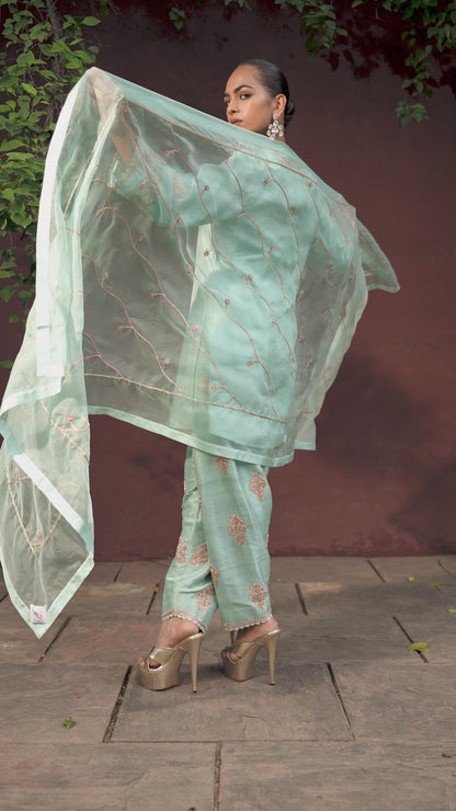 The Eternal Aqua Blue Classic Kurta & Salwar Set